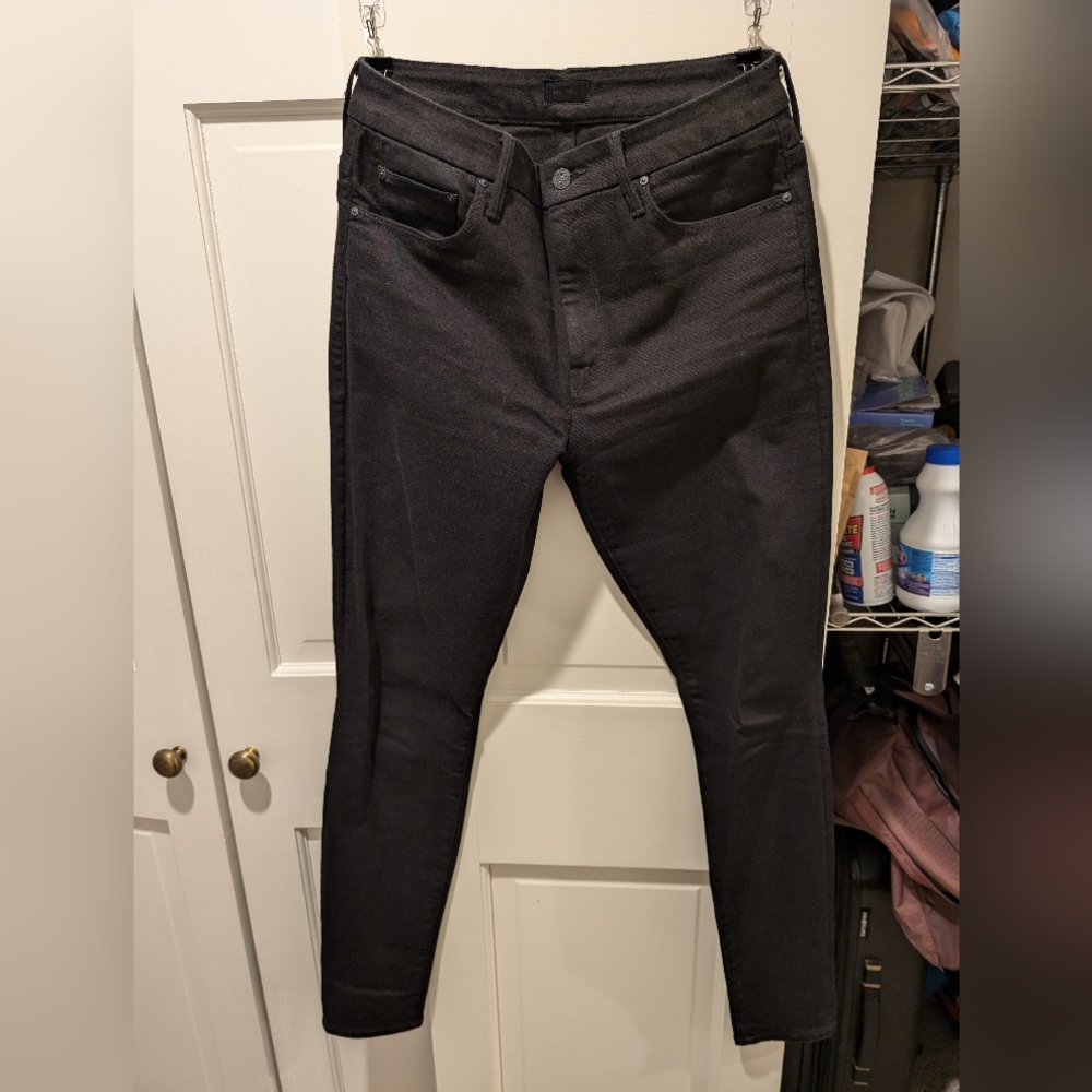 MOTHER Looker Skimp High Rise Skinny Jeans Size 30 Black